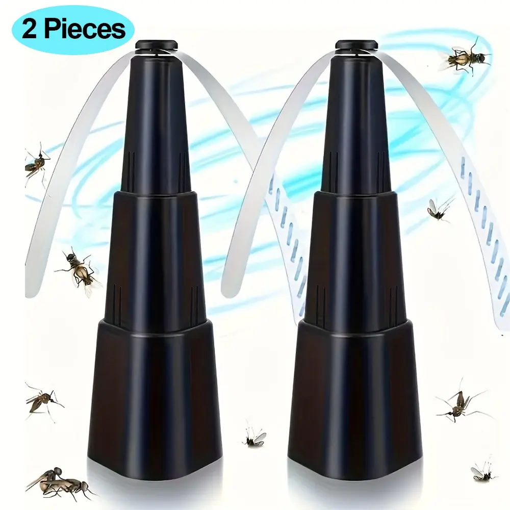 2pcs Portable Fly Repellent Table Fan, Indoor and Outdoor Mosquito Repellent, Mini Retractable Fan Adjustable Automatic Ultra-quiet Drive Mosquito Flies Repeller, Fly Repellent Device Repel Bugs