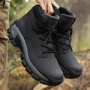 5.AA Men's All-Season All-Terrain High-Top Military Boots with Side Zipper - Lightweight, Breathable, Slip-Resistant Sporty Hiking Shoes for Mountaineering, Camping, Casual Wear | Mens Outdoor Footwear