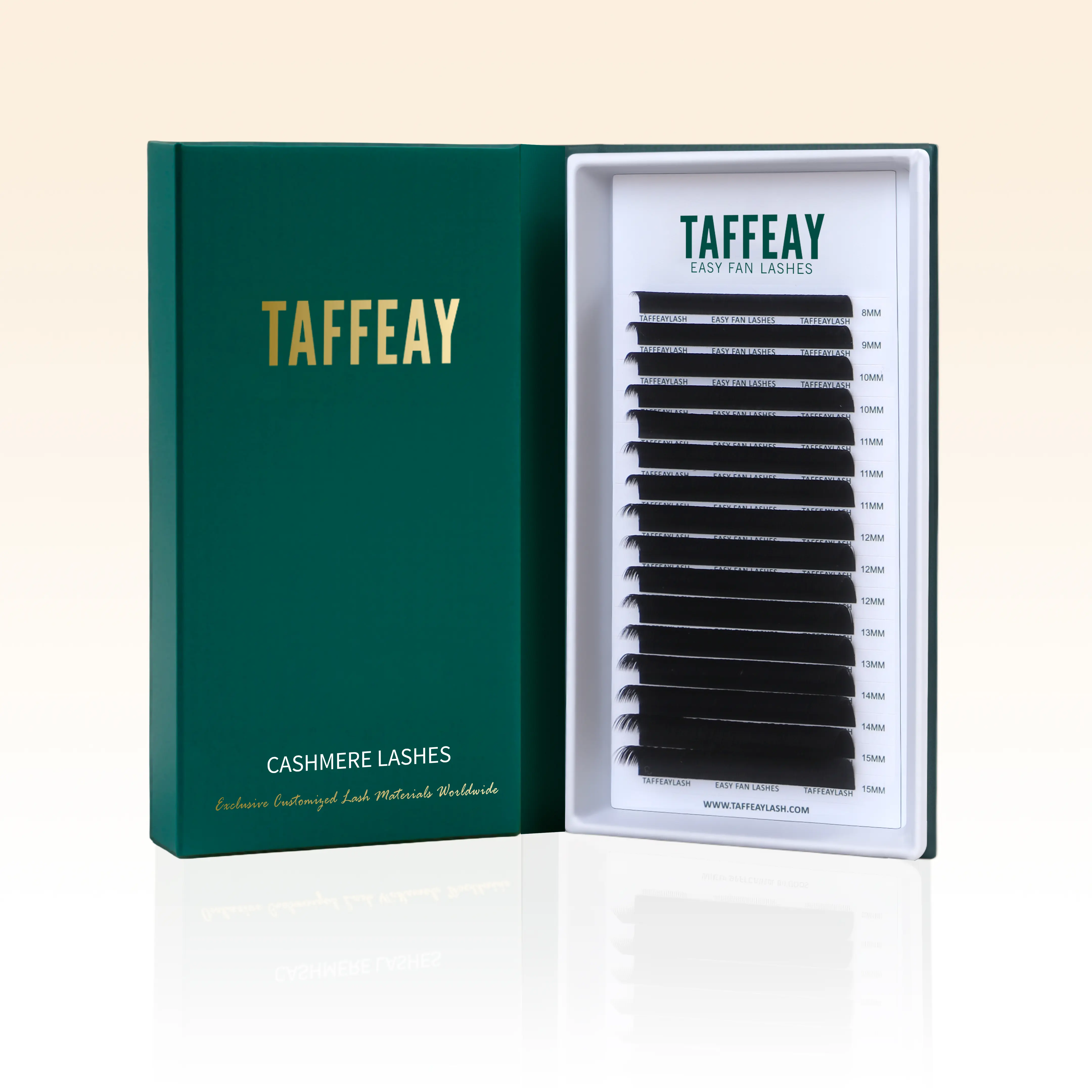 TAFFEAY 0.05MM Easy Fan Super Matte Black Volume Lash Extensions, 16-Row Eyelash Supplies for Makeup