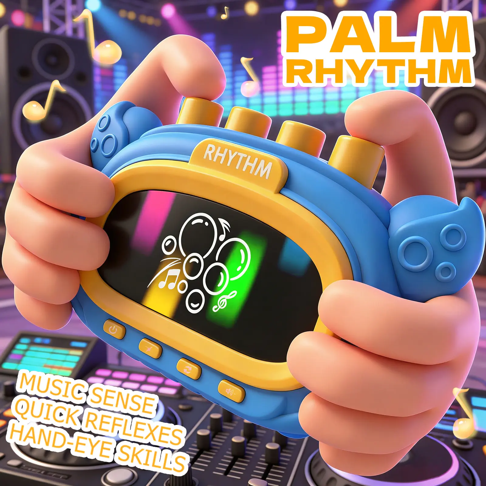 Kids Crab Rhythm Handheld Game Console, Educational Musical Sensory Toy with Multiple Game Modes, Portable Travel Fidget Toy for Boys Girls 3-10 Years Old