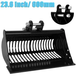 Mini Excavator Soil Sieving Bucket, 23.6 Inch/ 600mm Screening Bucket For Material Filtering And Sorting, Mini Excavator Bucket, Skeleton Bucket Attachment For Agriculture And Construction