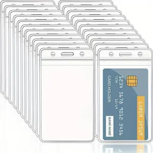 20pcs Waterproof Transparent Plastic Protector Case - Business Credit Card Holder ID Card Badge Holders