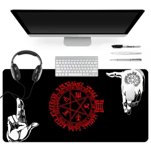 Extra Large Black and Red Occult Mouse Pad Mystical Symbols Gaming Mouse Pad 35x16 Inch Computer Keyboard Mousepad Suitable for Families, Offices and Schools. Perfect Gift for Family Members and Friends