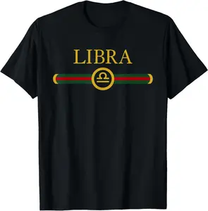 100%cotton Libra zodiac october sep birthday Graphic art Libra sign T-Shirt Menswear Top