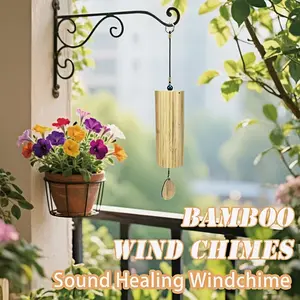 Handcrafted Bamboo Wind Chime Decor, Unique Handmade Design, Perfect Gift for Home & Garden, Durable Craftsmanship, Ideal for Outdoor Use