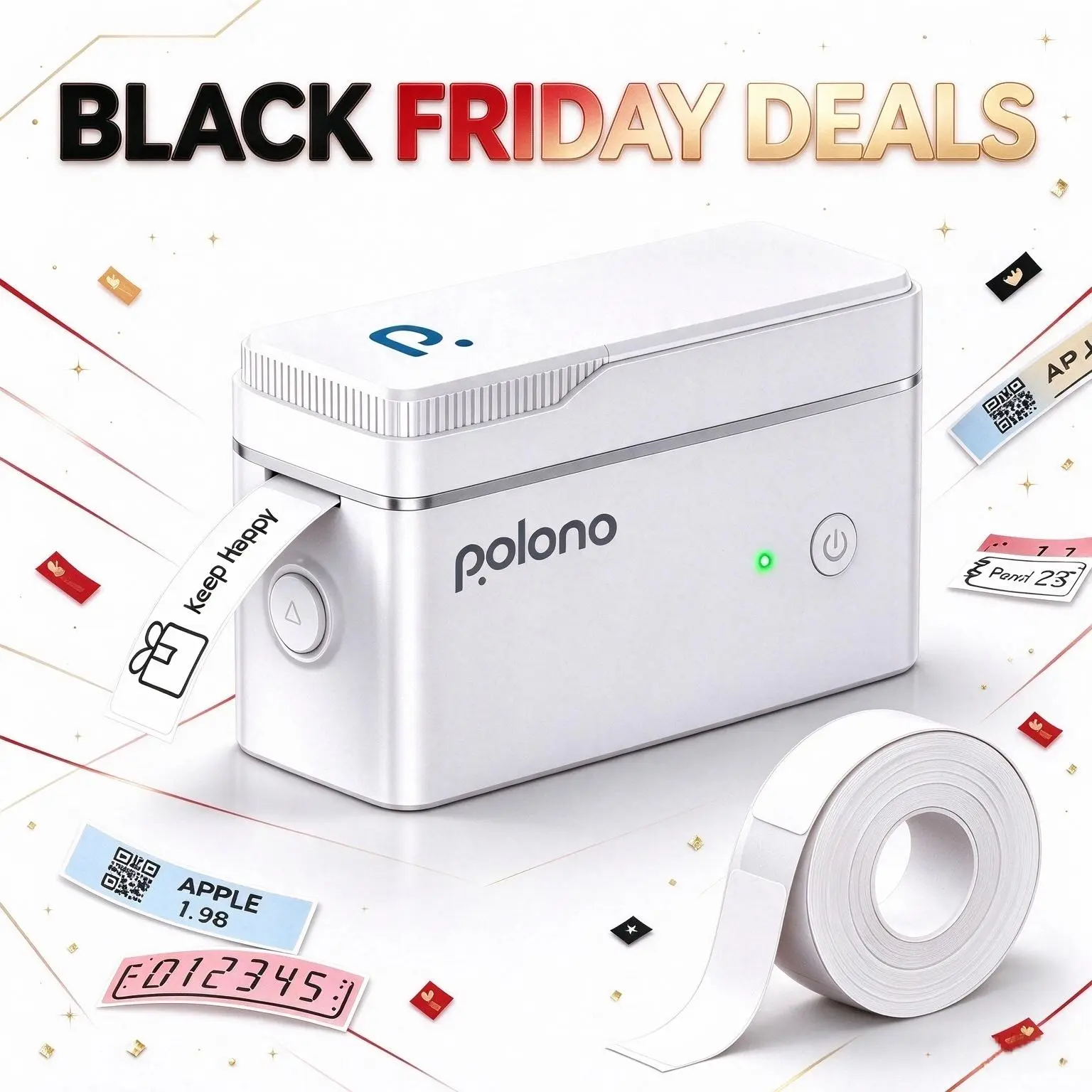 POLONO P31S Pocket Label Maker, Inkless Wireless Printer, 203 DPI, Battery-Powered, Fast Printing, With Tape, For iOS/Android, Study Notes & Organization, Perfect Christmas Gift,techvibes