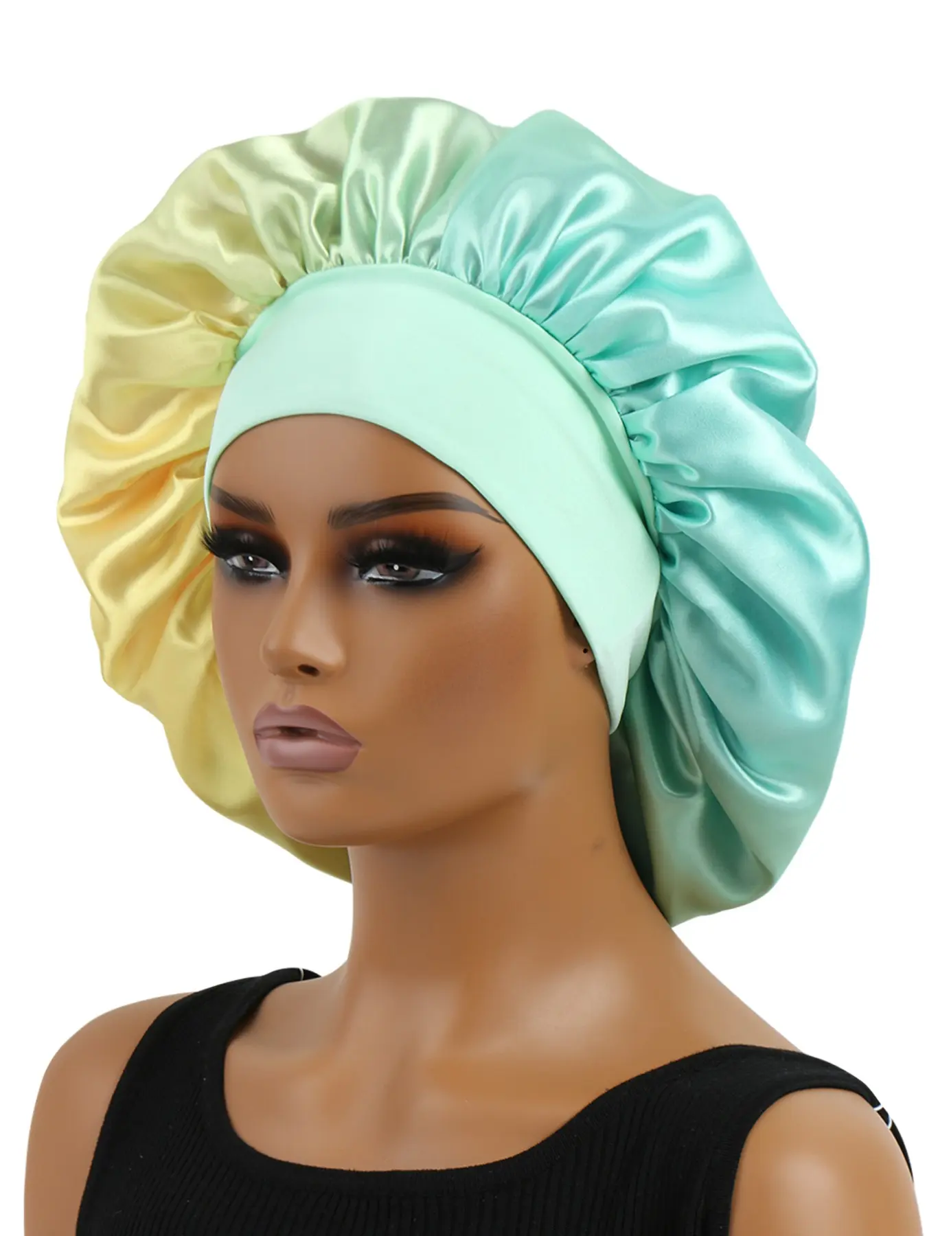 Unisex Wide Brim Sleep Hat, Hair Protection Night Cap, Comfortable Bath Hat, Gentle Care Design, Frizz, Ideal for Men Seeking Soft Treatment, Haircare