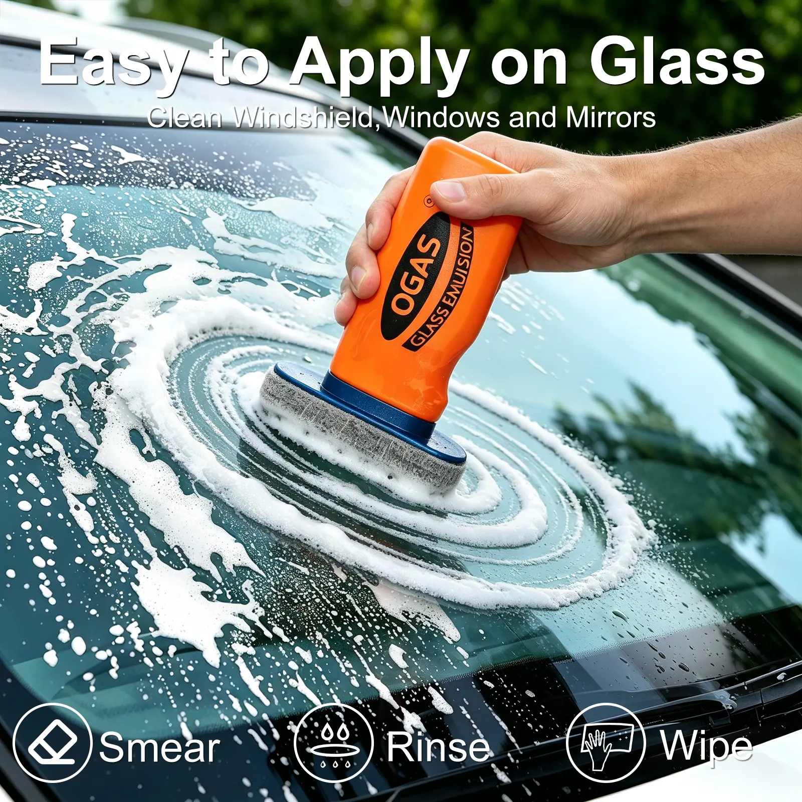 Car Glass Oil Film Remover – Heavy-Duty Windshield Cleaner & Water Spot Remover for Ultimate Rain Vision & Anti-Glare