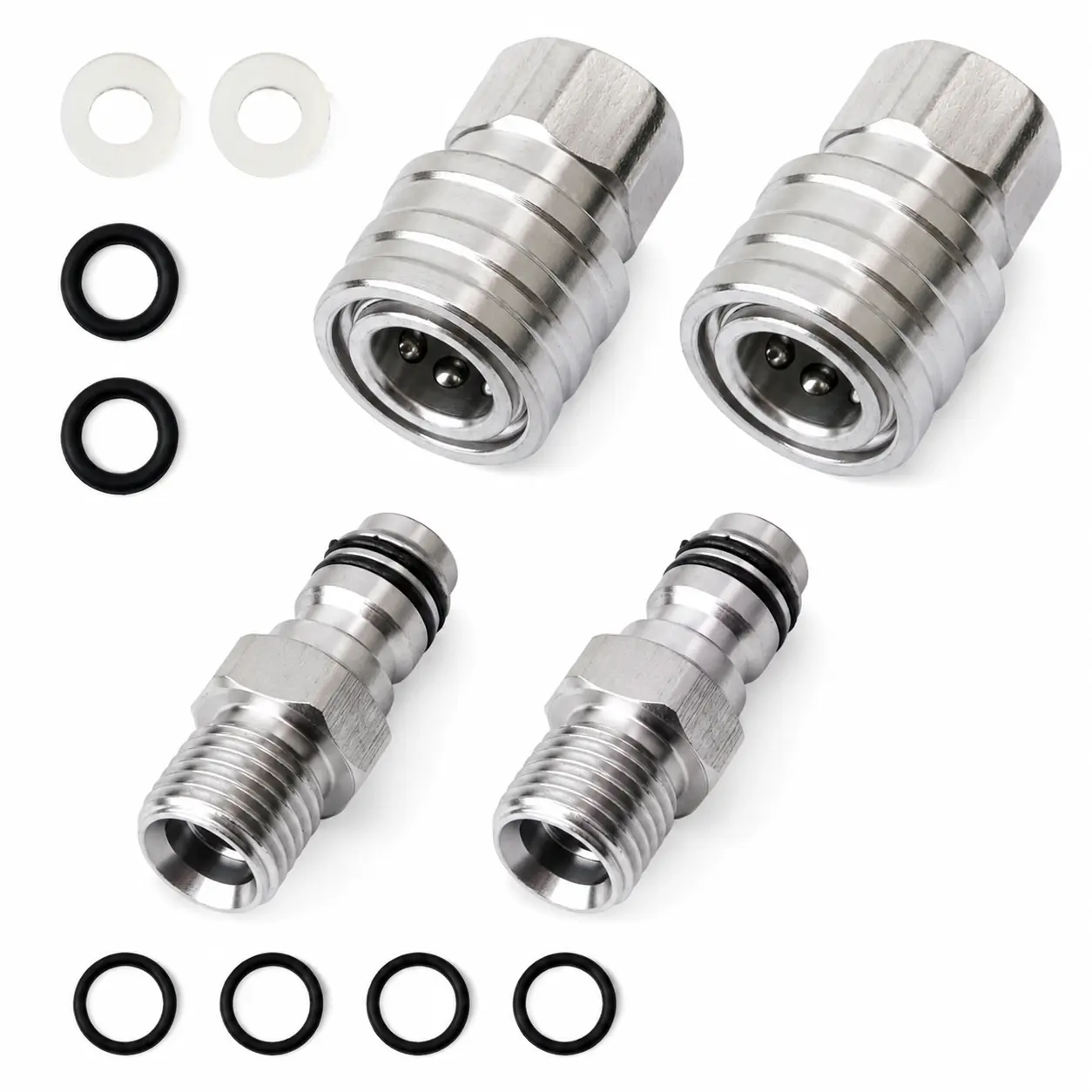 2PCS 1/4 Inch Stainless Steel Quick Connect Coupler for Airless Paint Sprayer, High Pressure Hose to Machine Connector