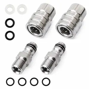 2PCS 1/4 Inch Stainless Steel Quick Connect Coupler for Airless Paint Sprayer, High Pressure Hose to Machine Connector