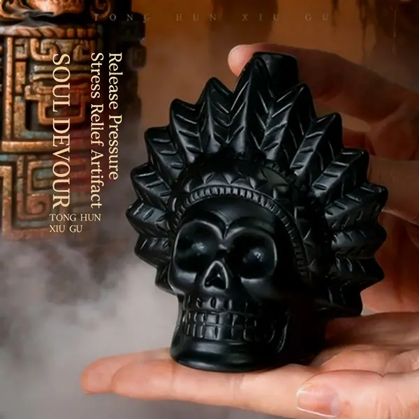 Handmade Aztec Death Whistle - Loudest Screaming Skull Whistle, Authentic Mayan Screaming Sound for Gifts & Pranks