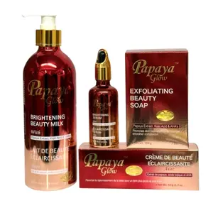 Papaya Glow Body Care Set - Beauty Milk Cream, Soap, Serum with Skin Repair & Moisturize Benefits for Daily Use