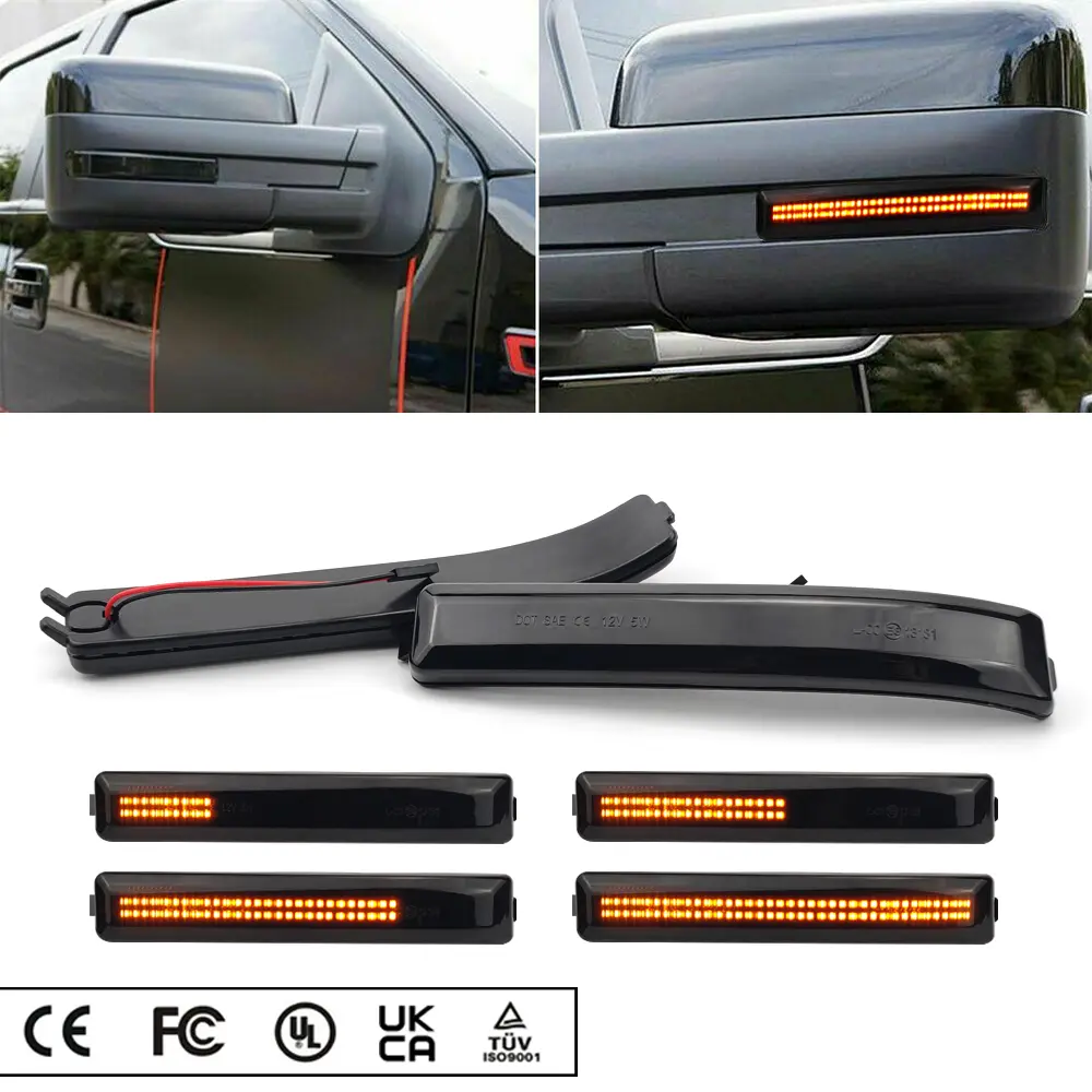2PCS LED Side Mirror Turn Signal Light Bulbs - Sequential Switchback Dynamic Lighting Assembly, IP65, Plug Play, 12V, Compatible with F150 2009-2014/Raptor 2010-2014, Anti-Scratch