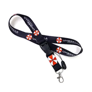 Resident Evil Umbrella Logo Print Lanyard, Durable Polyester Material, Non-Sensitive, Universal Neck Strap for Phone ID Card Campus Cards, Lanyard For Id Badge