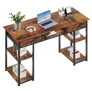 Desk with Fabric Drawers for Bedroom – White Vanity Desk with Storage – Home Office Computer Desk for Small Spaces – 32 Inch Modern Work Writing Study Table