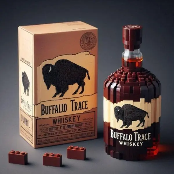 Buffalo Trace Whiskey Bottle Building Blocks Creative Gift for Premium Wine Culture Trendy Celebrity Approved Design Unique Building Blocks Set