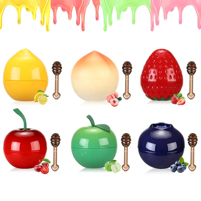 Fruit Lip Mask Set for Kids & Girls - Cute Moisturizing Lip Care Kit with Fun Fruit Flavors, Hydrating Lip Balm Gift Set for Christmas & Daily Use