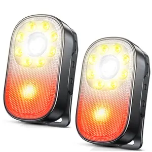 COMSOON 2 pcs 500LM Ultra Bright Mini EDC Flashlight with 10 Modes, Shadow-Free Illumination, Portable Clip, Rapid Recharge for Camping, Hiking, Running