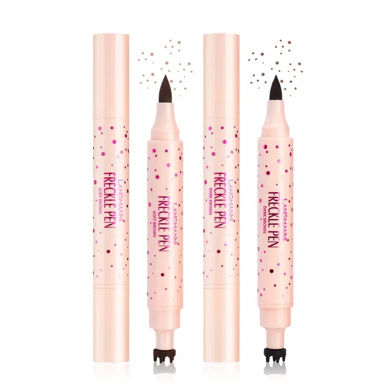 Langmanni Dual-Ended Freckle Pen, Cosmetic, Natural-Look Freckle Makeup, Easy Application