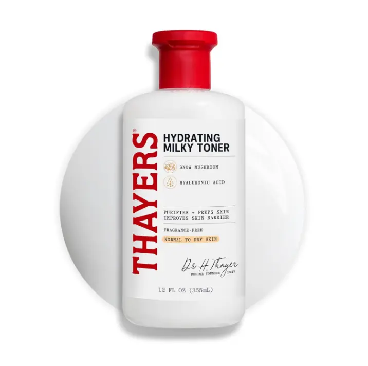 THAYERS Milky Face Toner Skin Care with Snow Mushroom Tremella and Hyaluronic Acid, Natural Gentle Facial Toner, for Dry and Sensitive Skin, 355mL
