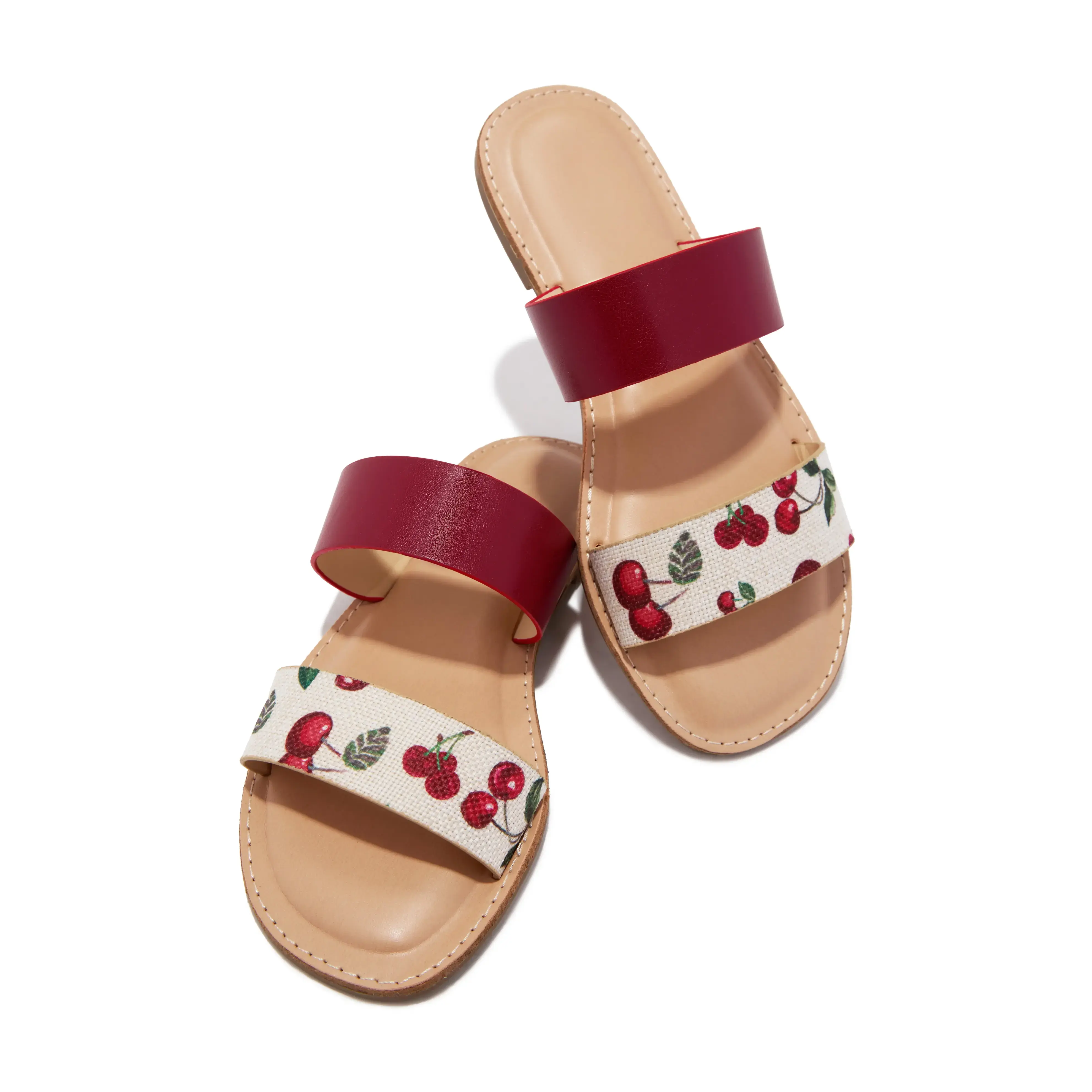 Isabella Slide Sandals - Cherry