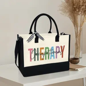 Occupational Therapy Tote Bag - Occupational Therapy Gifts, Mental Health Gifts, Occupational Therapist Tote Bag, 13 Oz Canvas Tote Bag With Zipper for Women MLN2030TTH