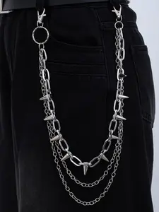 Punk Spiked Chain Pants, Multi-Layered Chains, Street Basketball Skateboard Accessory, Perfect for Match Day ,jiMusic Festivals, Parties, Halloween