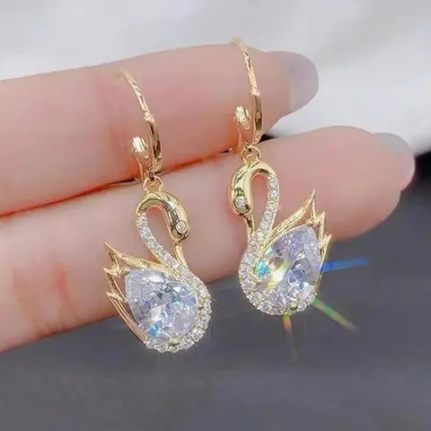 Swan Design Dangle Earrings, Dangling Earrings, High Quality Earrings, Stylish Fashionable Jewelry for Women, Trendy All-match & Exquisite Jewelry for Birthday Gift, Trendy Fashionable Accessories