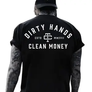 Men's Dirty Hands Clean Money Graphic T-Shirt - Blue Collar Workwear, Hustle and Grind Apparel, Mechanic Laborer Graphic T Shirts, 2026 Mensfashion Gift Idea
