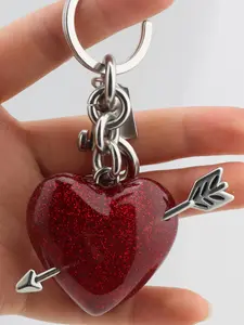 Heart Shaped Keychain, Cute Arrow Design Fashionable Alloy Keychain for Women & Men, Fashion Accessories for Bag Decoration, Trendy All-match & Exquisite Keychain for Birthday Gift, Bling Bling Keychains