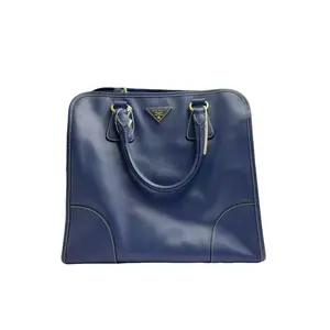 Pre-owned PRADA France Tote Bags H2 Saffiano Royal Blue cowhide tote bag H02765