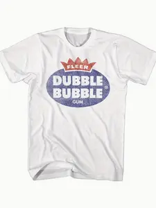 Fleer Double Bubble Gum T-Shirt - Vintage Logo Graphic Tee | Retro Casual Short Sleeve Shirt PB0FN