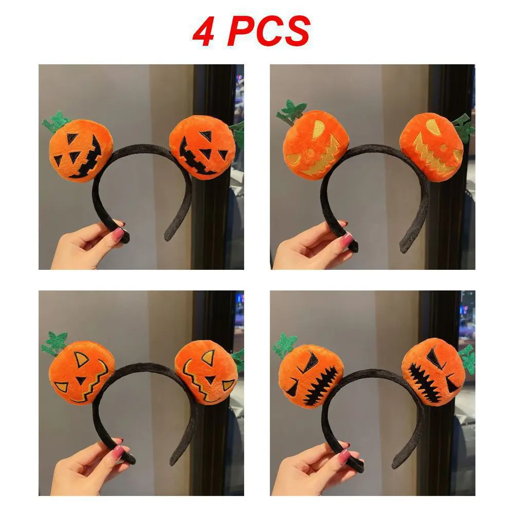 European&American Cute Pumpkin Halloween Headbands with Emoticons & Playful Faces - Lightweight Stage Performance Costume Accessory, Halloween Party Addition