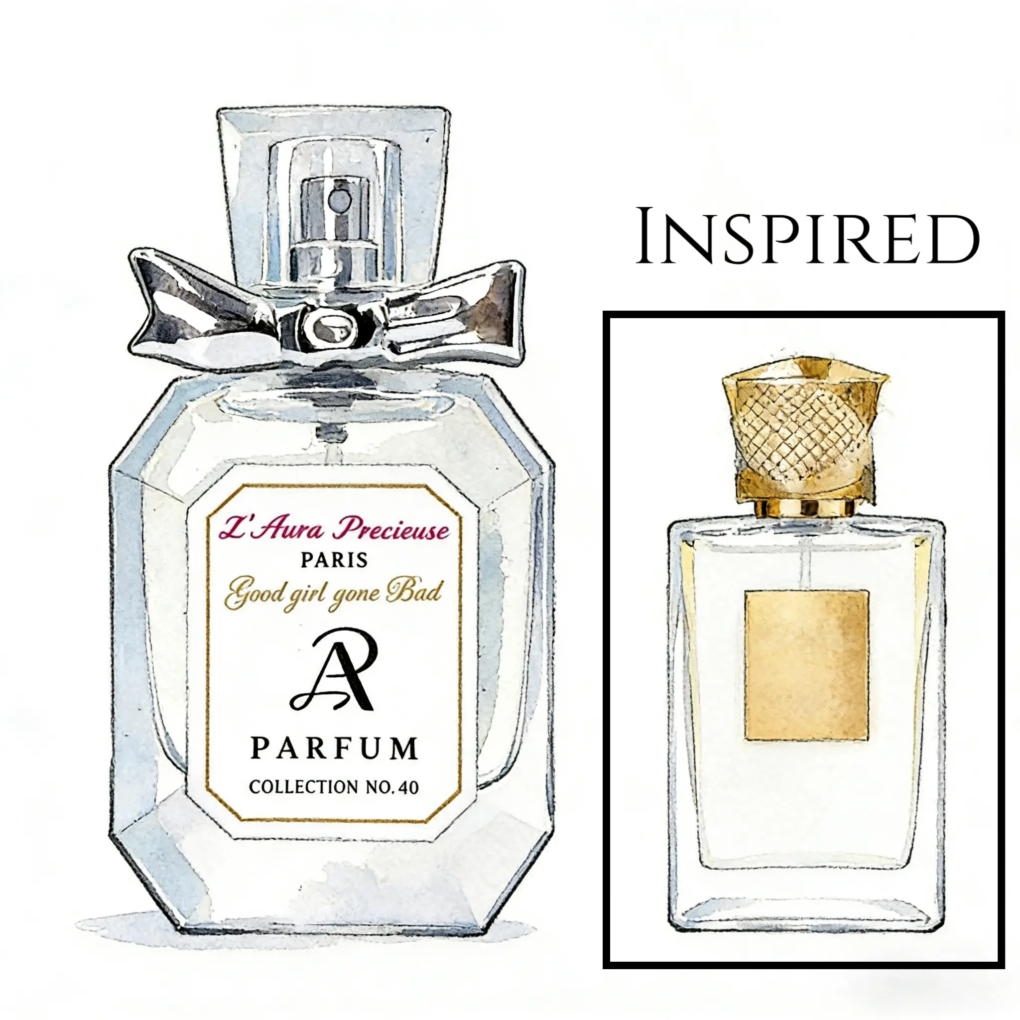 No.40 GOOD GIRL GONE BAD 2012 Floral Fruity Top:Osmanthus Jasmine Rose Middle:Tuberose Narcissus Base:Amber Cedar  Size: 30ML 1oz L’Aura Précieuse Women Long Lasting Oil Base Fragrance Parfume