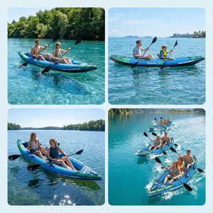 Garvee Upgraded 2-Person Inflatable Kayak for Adults – 450 lbs Capacity – Durable PVC Construction – Padded Seats – 3 Removable Fins – Hand Pump & Carry Bag – Easy Setup – Perfect for Lakes, Rivers & Fishing