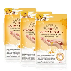 Aliver Honey Milk Hand Mask, 5pcs Moisturizing Hand Gloves, Repair Dry Cracked Hands, Fall Winter Essential, Gift for Family Friends