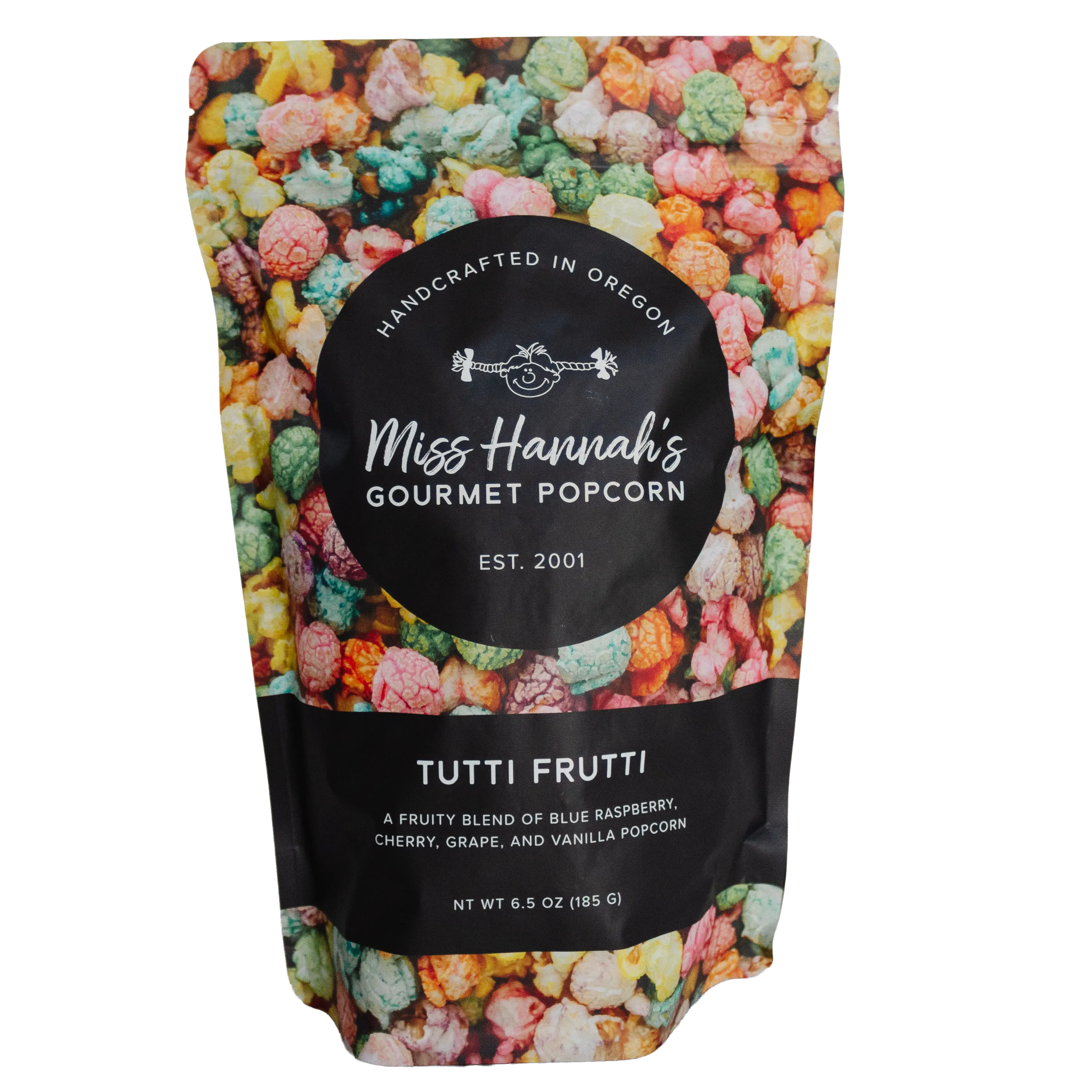Miss Hannah's Gourmet Popcorn Tutti Frutti 6.5 oz Handcrafted in Oregon Fruity Blend