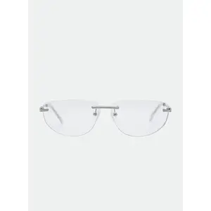 Blue Light Elle Silver Frameless Sunglasses with Blue Light Filtering Lenses for Screen Time Comfort and Style