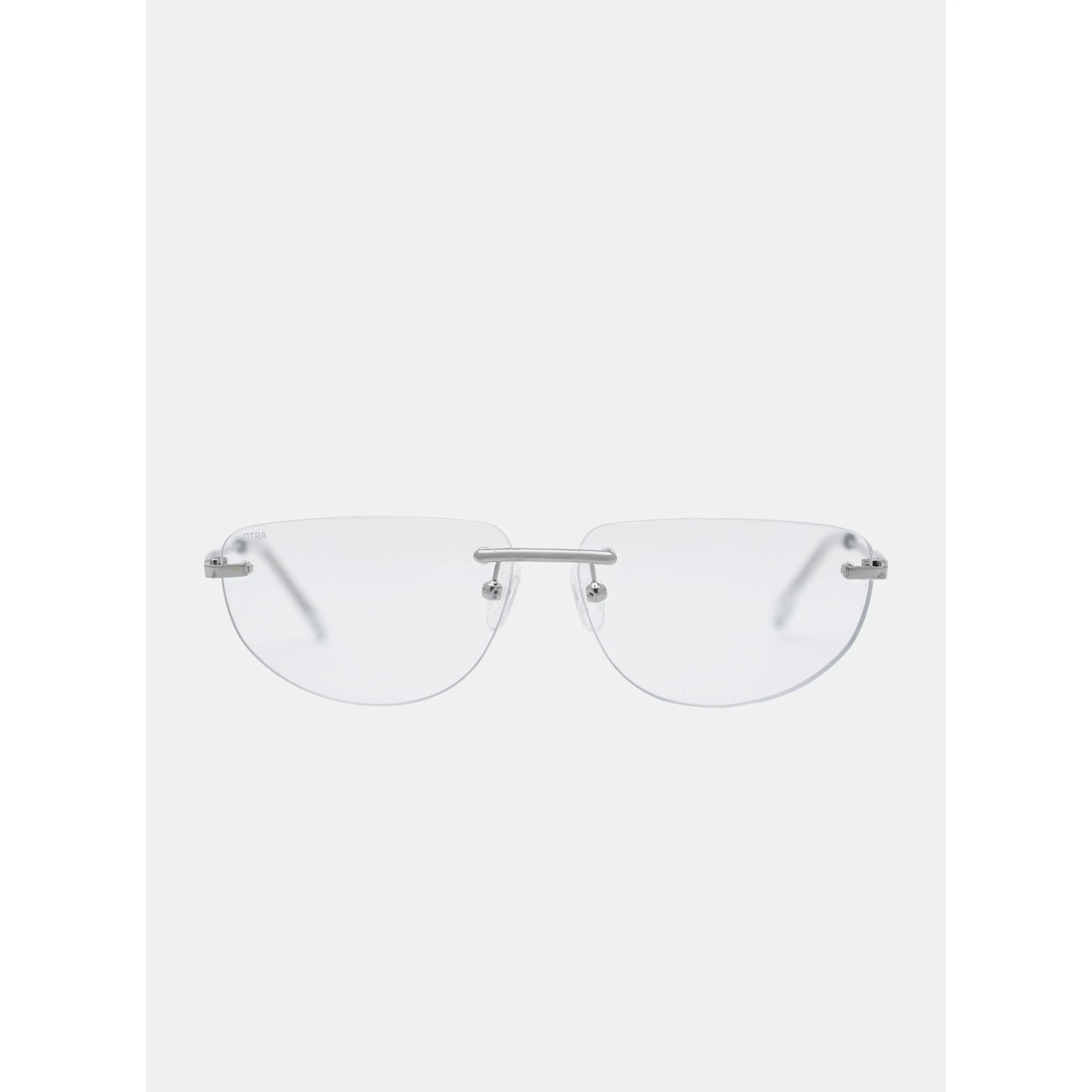 Blue Light Elle Silver Frameless Sunglasses with Blue Light Filtering Lenses for Screen Time Comfort and Style