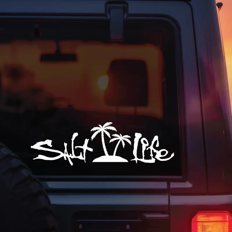 Salt Life Vinyl Car Decal, Durable Waterproof Sticker for Car Windows, Bumpers