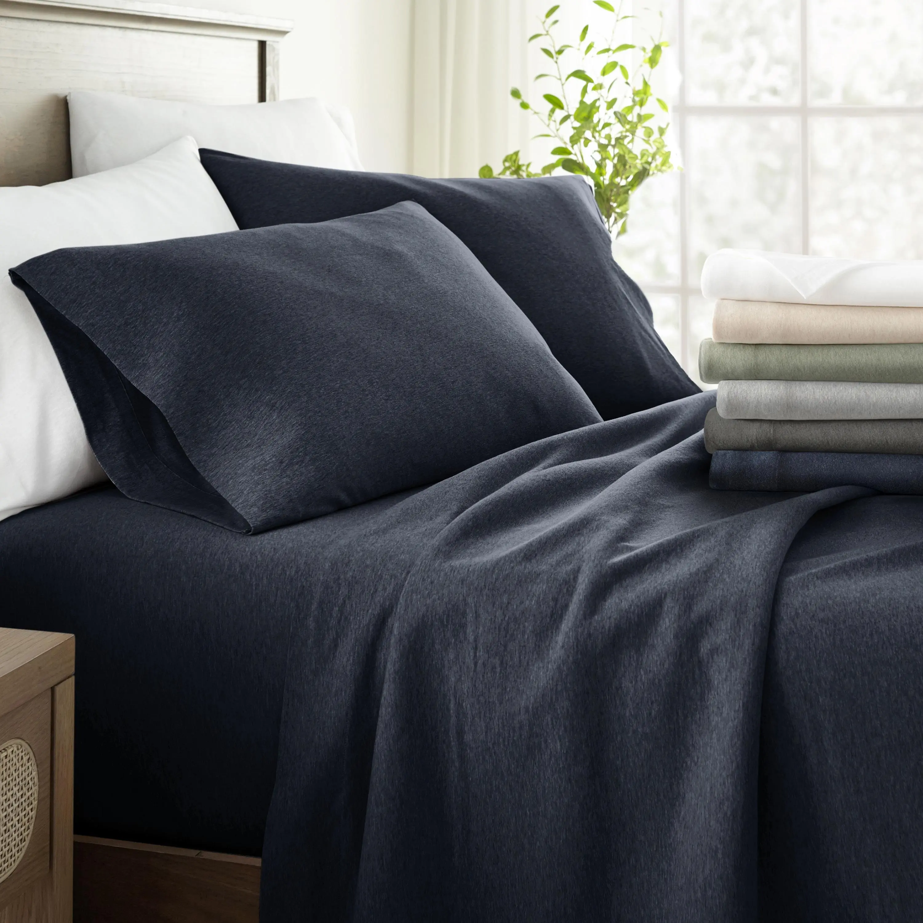 Jersey Knit 4-Piece Cotton Sheet Set
