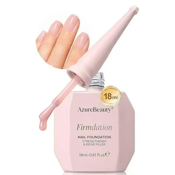 AzureBeauty 18ml Nail Strengthener for Weak & Damaged Nails, Jelly Pink Peel Off Nail Repair Treatment, Ridge Filler & Nail Concealer Foundation, Air Dry Nail Hardener for Brittle Nails