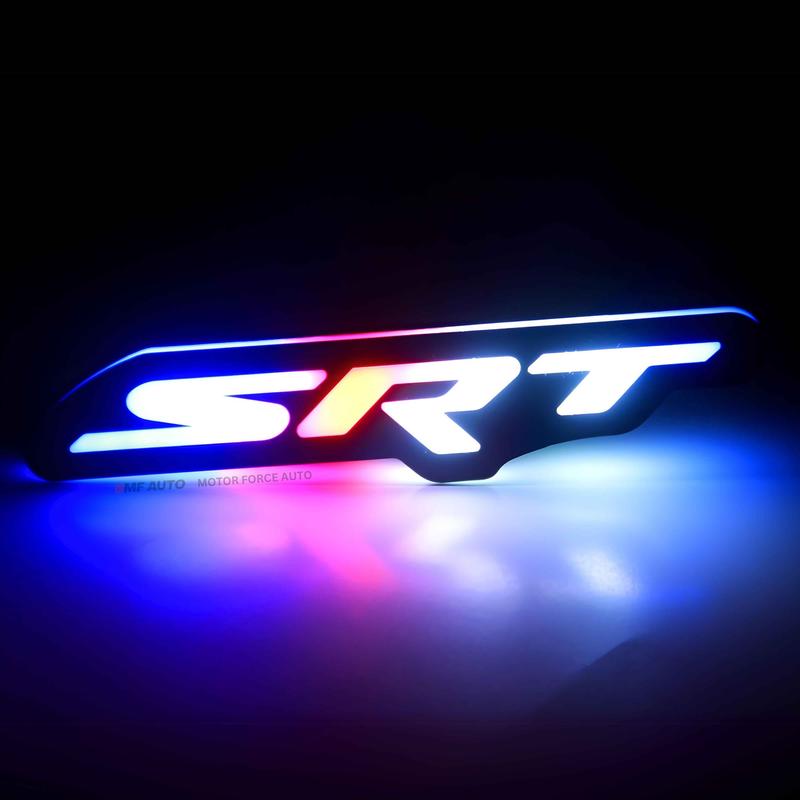 Flow Series SRT RGBW LED Badge Emblem for Dodge Charger, Challenger, Chrysler, and Jeep - Dynamic Multicolor Effects, Time-0-1 Hour Installation
