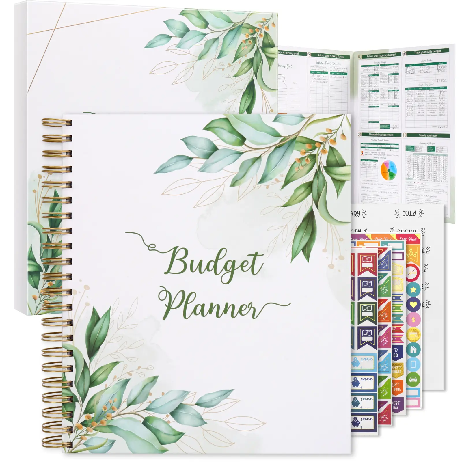 SOLIGT 8.5 x 11 inches Large Budget Planner and Monthly Bill Organizer – Premium Hardcover Budget Book with 12 Pockets for Savings, Debt, Expense Trac