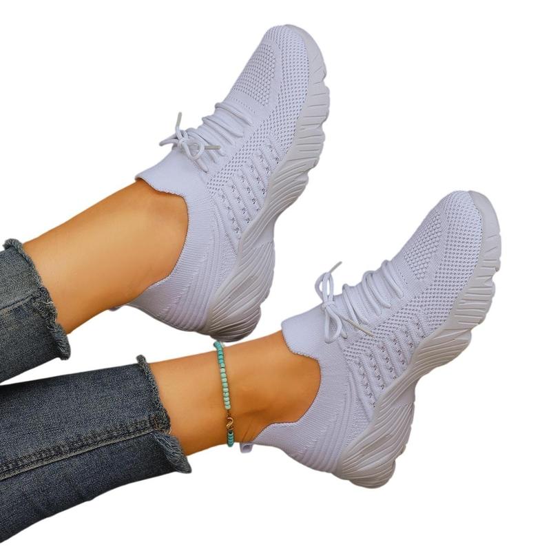 Women's Non-Slip Casual Walking Shoes - Breathable Mesh Thick Sole Sneakers 2026, Lightweight Wide Toe Box Athletic Trainers (US 5–11), Retro Chic Fall Shoes for Daily Commute, Black White Pink Khaki