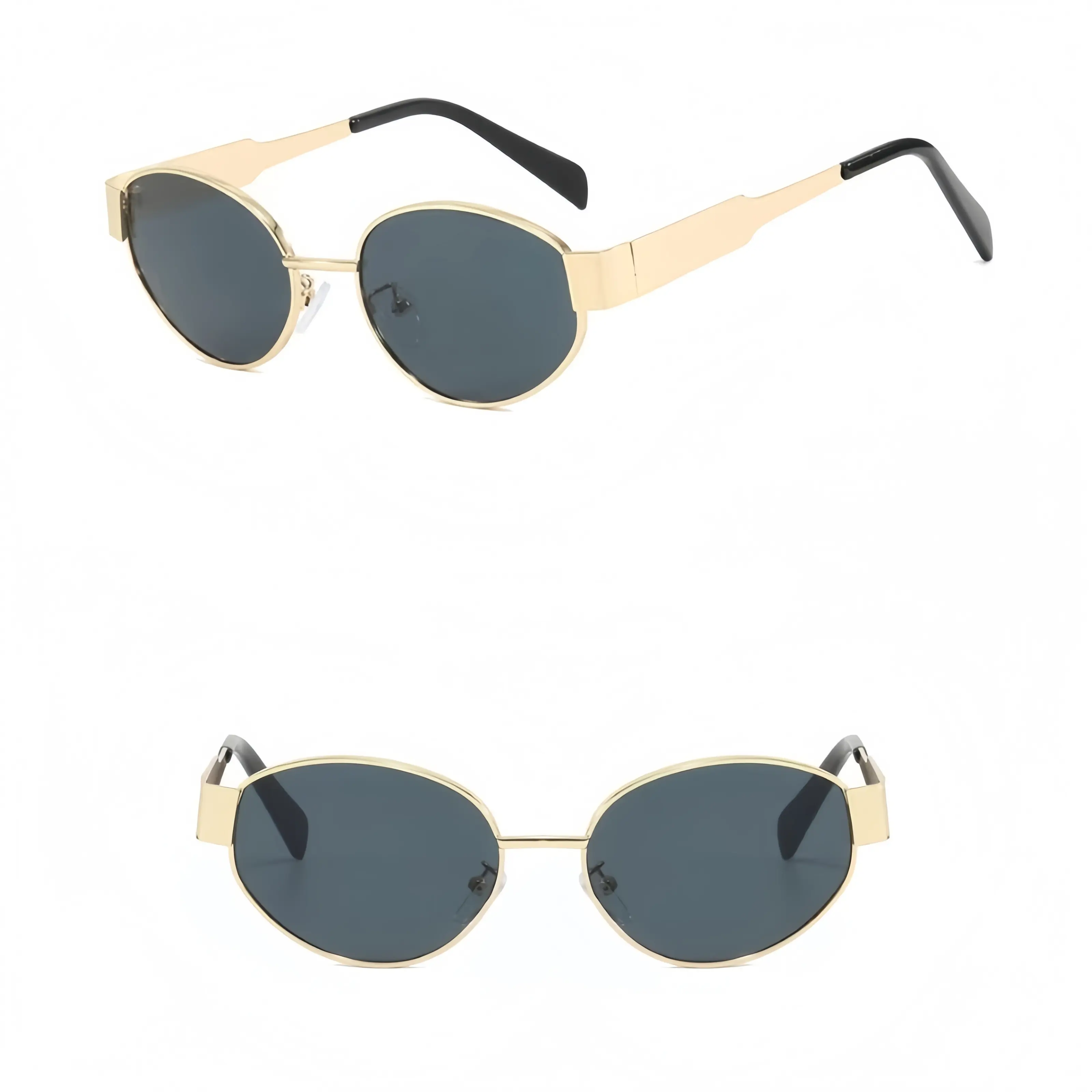 Summer Turn Up〗2 PCS Retro Oval Sunglasses for Women Trendy 