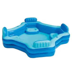 Bluescape Blue Deluxe Comfort Inflatable Family Swimming Pool, 4 Seats