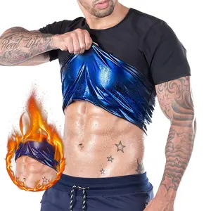 Sauna Sweat Suits Shirt, Men's  T-Shirt for Gym, Exercise,Sweat Enhancer Short Sleeve,Shapewear Top Sports  Athletic Training Apparel