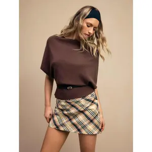 Cider Knit Boat Neck Batwing Sleeve Top With Belt SummerWins Dealsforyou