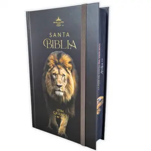 Biblia Letra Grande 12 puntos RV1960, tapa dura con elástico - León de Judá